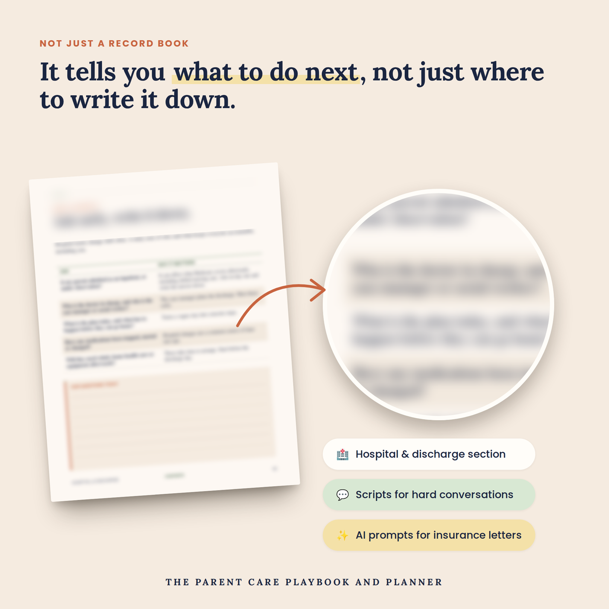 It tells you what to do next, not just where to write it down.