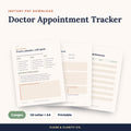 Doctor Appointment Tracker printable pages preview