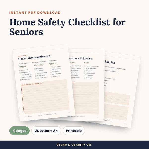 Home Safety Checklist for Seniors Printable