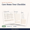 Care Home Tour Checklist printable pages preview