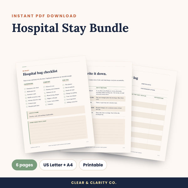 Hospital Stay Bundle Printable